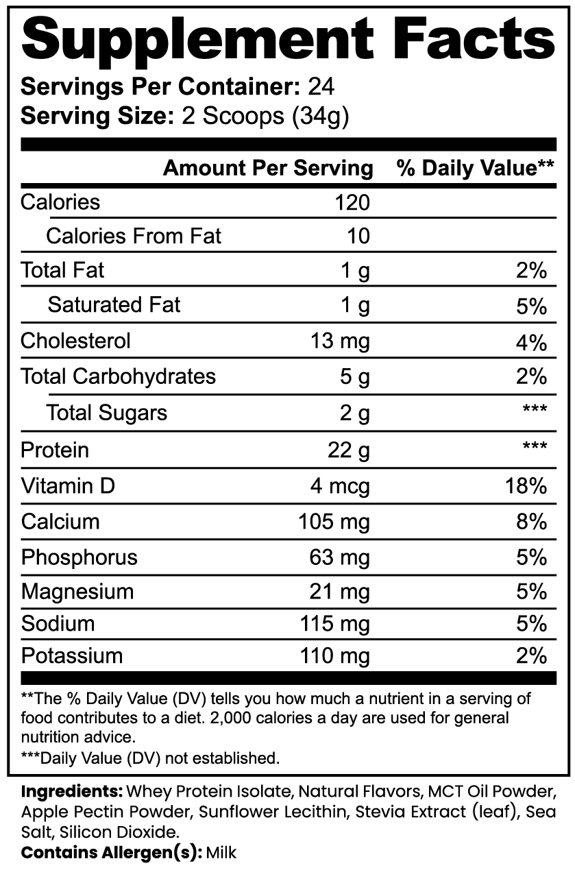 IsoVanilla Pro+ : Advanced 100% Whey Protein Isolate (Vanilla)